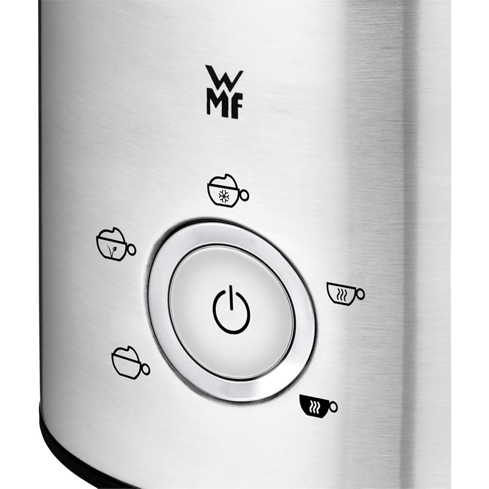 WMF Lono Glas Mousseur à lait électrique, 150-250 ml, 650 W, mixeur Frappe, écran tactile, pour mousse de lait chaud et froid, lait chaud, chauffe-lait, machine à cacao, chocolat chaud, acier : Cuisine et Maison