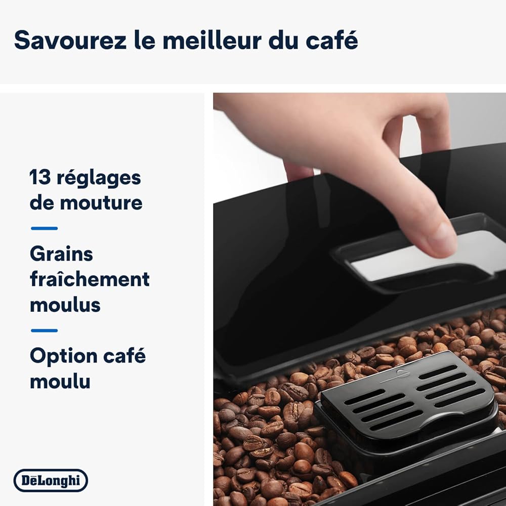 De'Longhi Magnifica S ECAM11.112.B, Machine à Café Automatique/ à Espresso du Grain à la Tasse Avec Buse à Lait, avec 4 Recettes à Touche Unique, Panneau de Contrôle Soft-Touch, 1450W, Noir : Cuisine et Maison