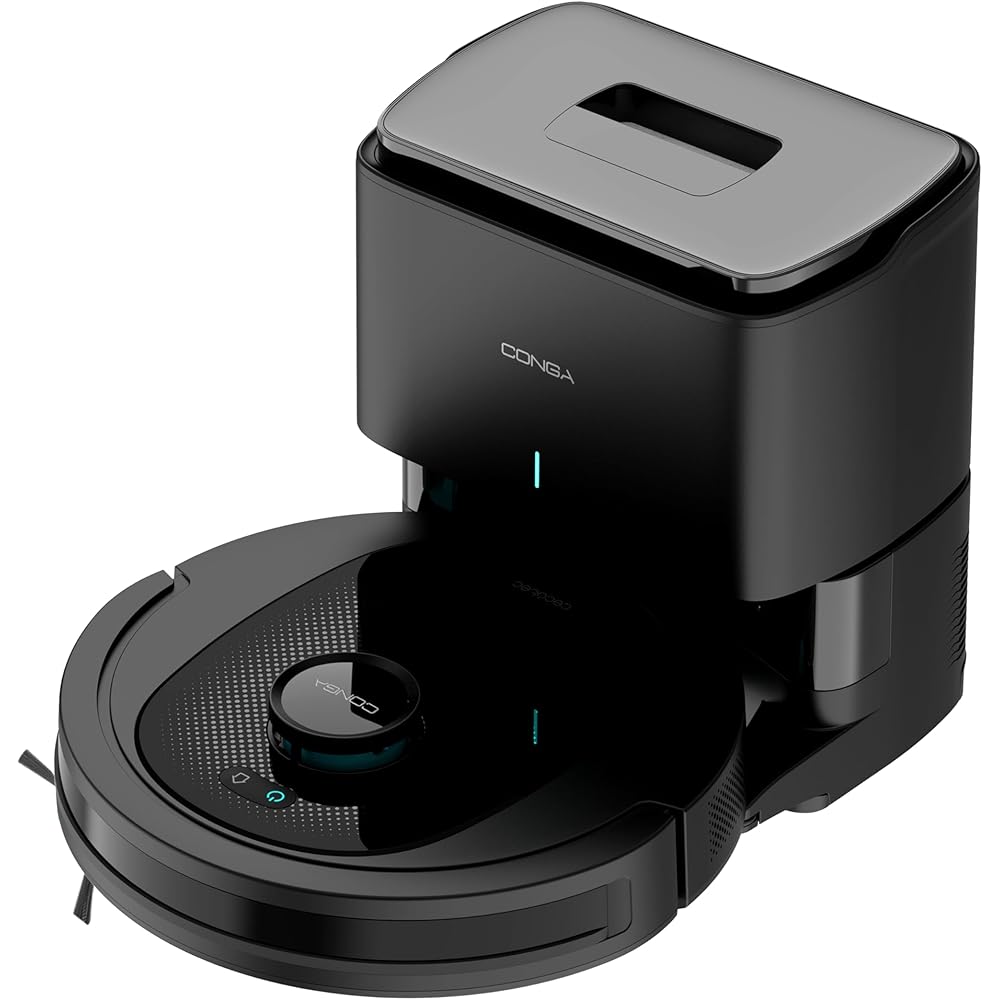 Cecotec Robot Aspirateur Laveur Conga 7490 Ultimate Home X-Treme, 4000 Pa, Aspirateur Robot Navigation Laser, Autonomie 120 Min, Station de Vidange Automatique, Brosse Centrale Multifonction, App : Cuisine et Maison