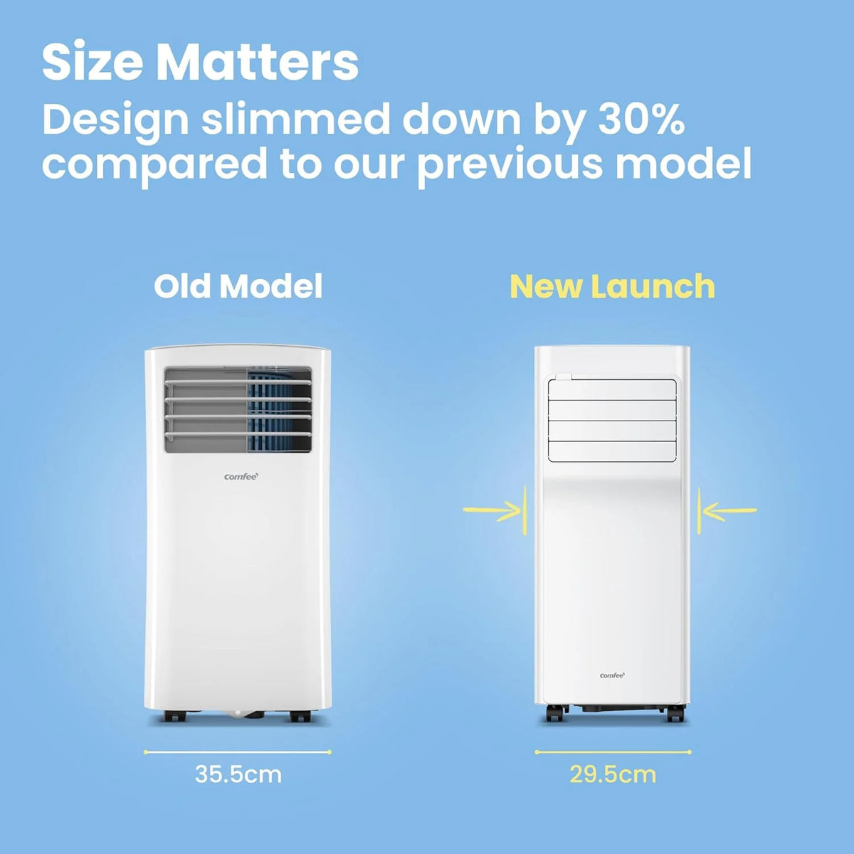 Climatiseur Mobile 9000 BTU/h 2,6kW, Contrôle APP, 3 Modes, 3 Vitesses de ventilation