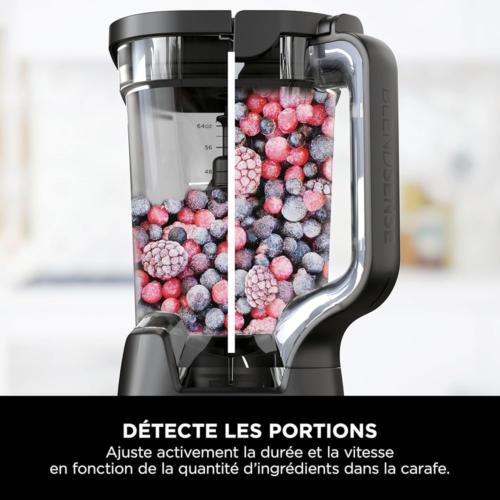 Ninja Detect Power Blender Processor Pro 3-en-1, mixeur 1200W, bol à mélanger, lame malaxeur, gobelet individuel, récipient, pétrir, mixer, hacher et mélanger, noir, TB401EU : Cuisine et Maison