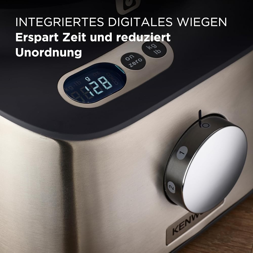 Kenwood Multipro Compact + FDM315SS Robot de cuisine compact, 2,1 l, balance intégrée, couteau en acier inoxydable, 4 disques de travail et 5 autres accessoires, boîtier en métal, 800 W, argenté : Cuisine et Maison