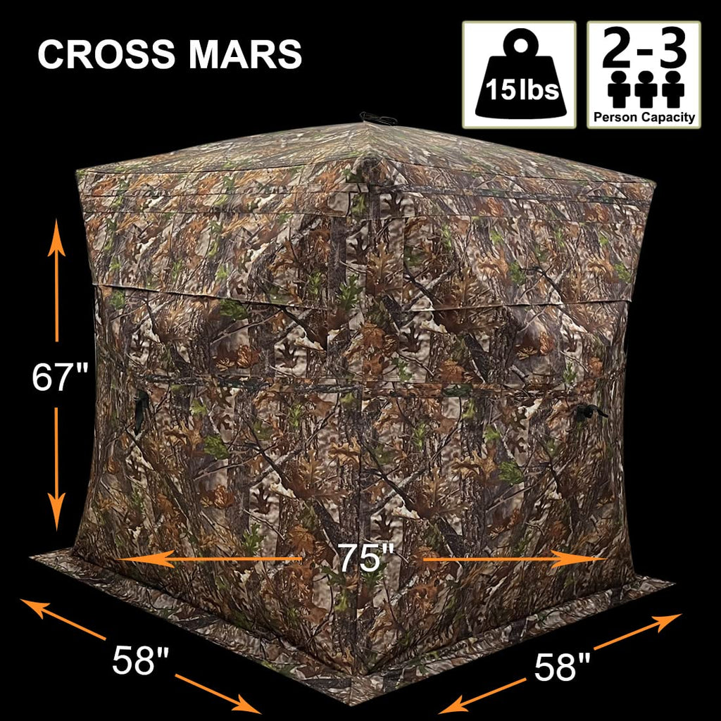 CROSS MARS Jagd-Tarnzelt, 2-3 Personen, 270 Grad