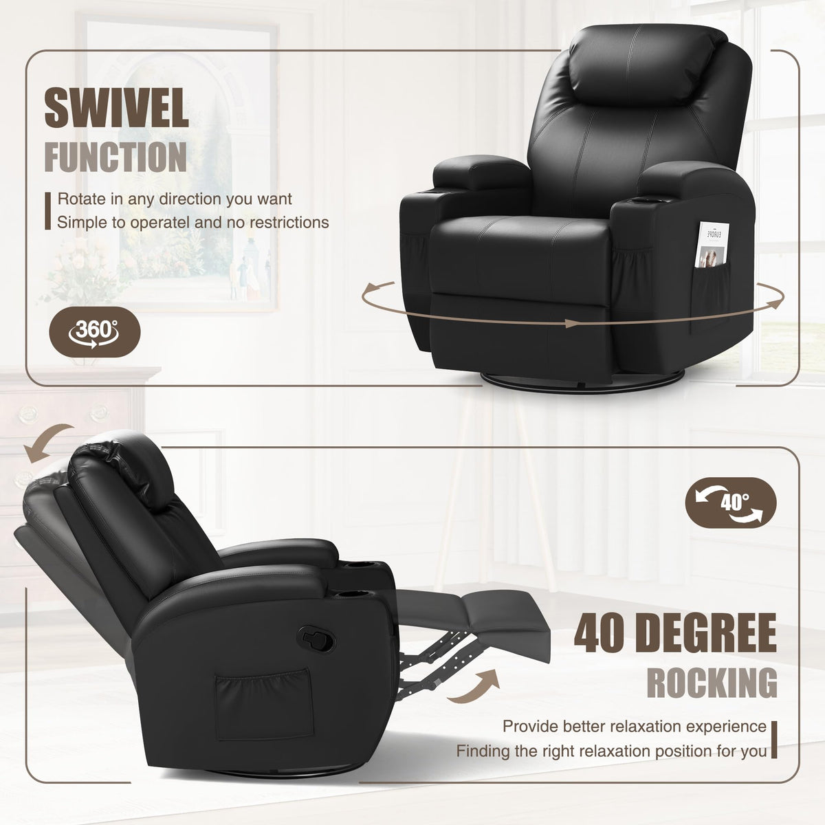 JUMMICO Relaxsessel mit Massage- & Heizfunktion