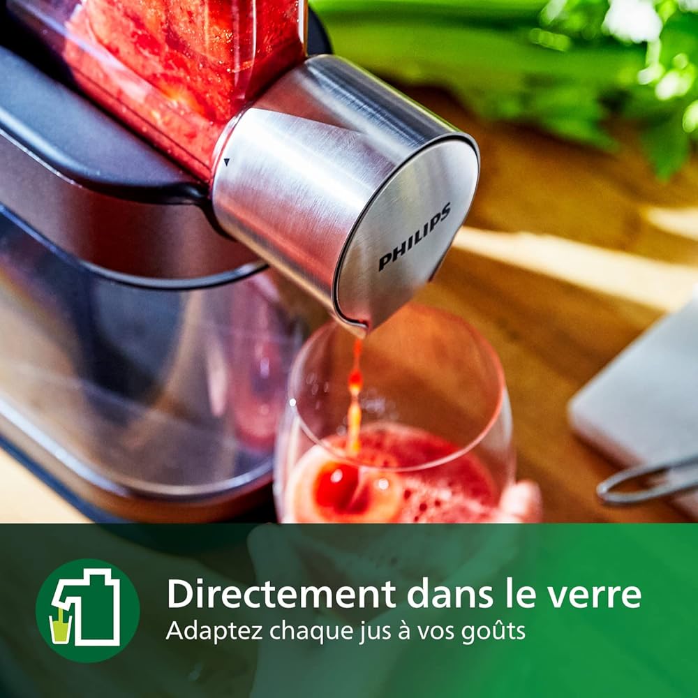 Philips Extracteur de Jus - 200W, 1L, Appli Recettes HomeID, Grande Cheminée, Nettoyage Rapide (HR1949/20) : Cuisine et Maison