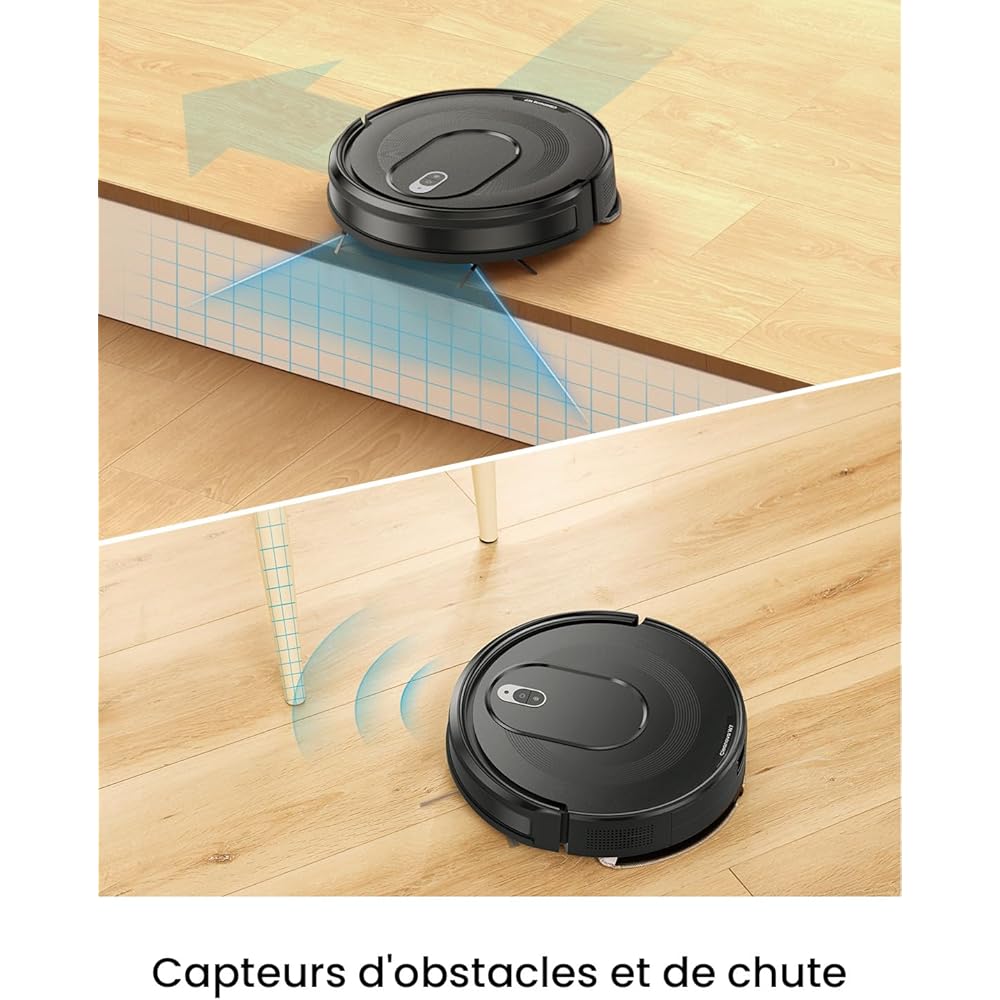 Vexilar Cleanova W7 Aspirateur Robot 3 en 1,Robot aspirateur Laveur Aspiration 4000Pa,120min d'Autonomie,Anti-Enchevêtrement,Alexa/APP/IFTTT,Ultra-Silencieux 55dB,aspirateur Robot Poils Animaux : Cuisine et Maison