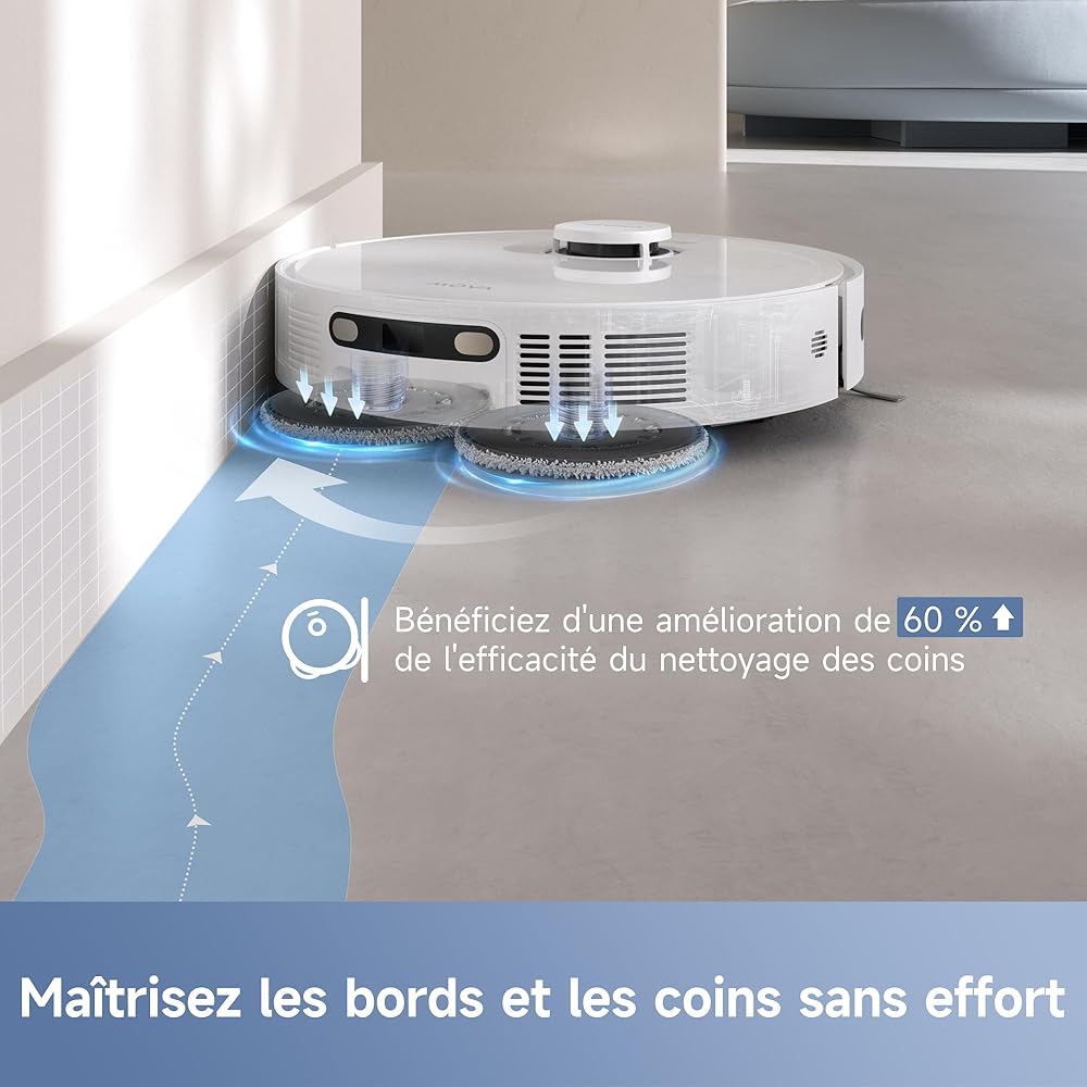 MOVA E30 Ultra Robot Aspirateur Laveur avec Vidage Automatique, Nettoyage Automatique des Serpillières, Technologie RoboSwing, Levage des Serpillières à 10,5 mm, Aspiration de 7 000 Pa : Cuisine et Maison