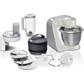 Bosch MUM58L20 Robot pâtissier – Machine puissante 1000 W pour cuisine et pâtisserie – 7 vitesses + turbo – Bol en acier inoxydable 3,9 L – Avec accessoires – Couleur gris minéral/argent : Cuisine et Maison
