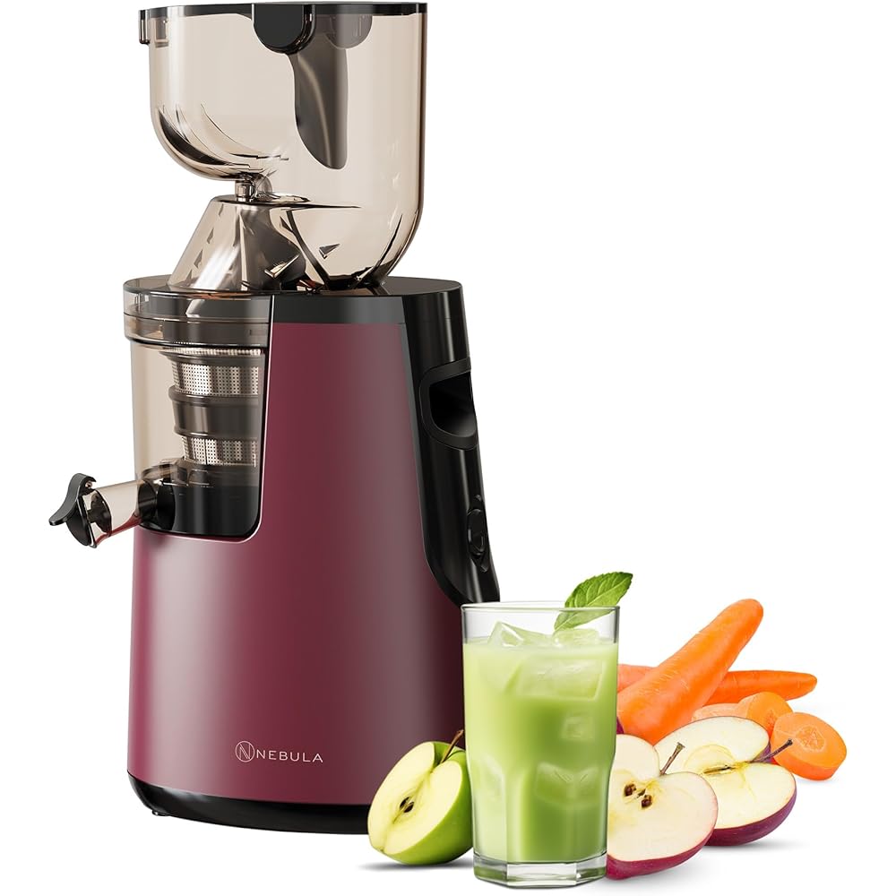 Nebula Red Grande 45RPM Juicer | Extracteur De Jus Pour Fruits Et Légumes | Presse-Agrumes Électrique | Sorbetière Et Machine À Glace : Cuisine et Maison