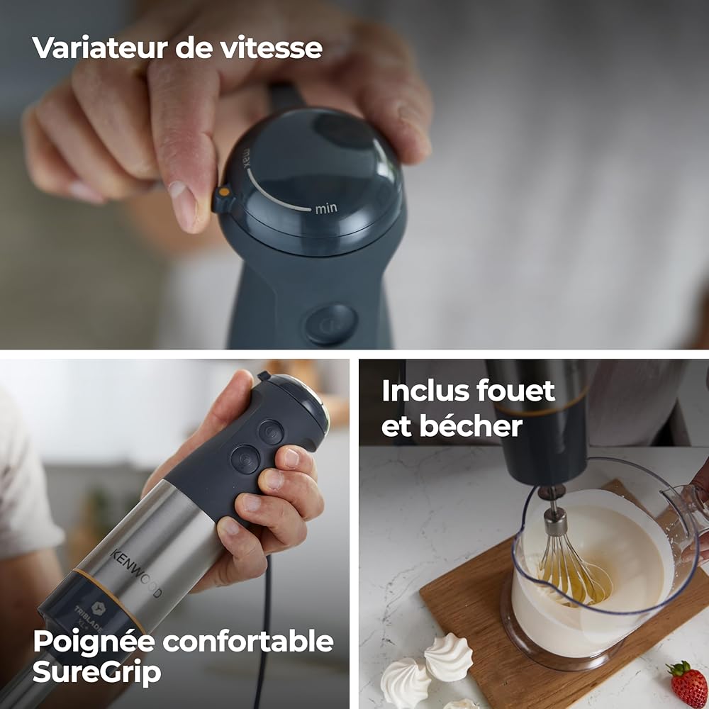 Kenwood HBM60.007GY Mixeur Blender Gris : Cuisine et Maison