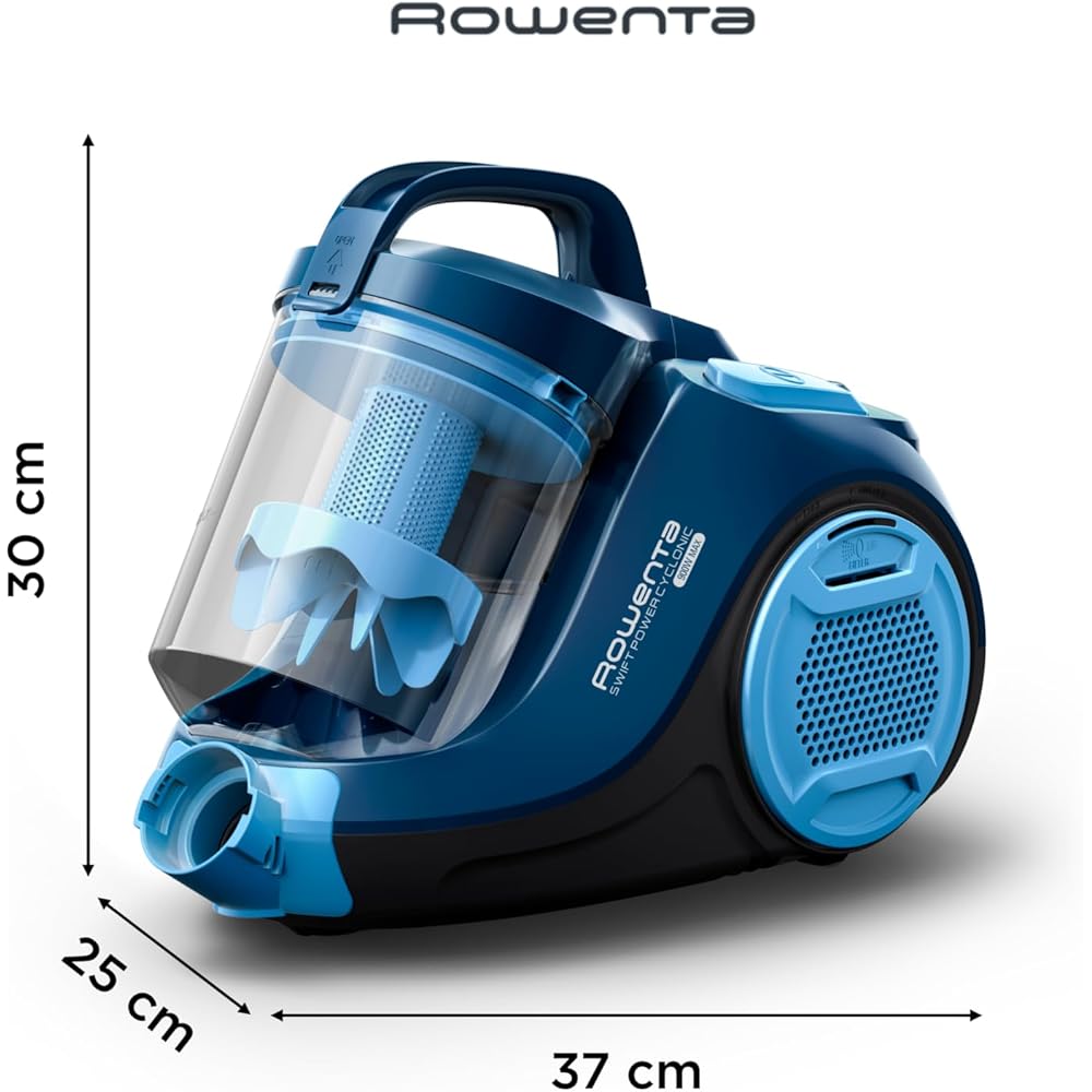 Rowenta Swift Power Cyclonic Aspirateur sans sac, Puissance 900 W max, Compact, Haute filtration, Nombreux accessoires RO2981EA, Bleu, Única : Cuisine et Maison