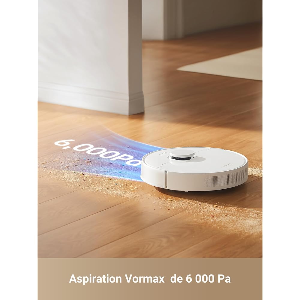 dreame D10 Plus Gen 2 Robot Aspirateur Laveur avec Vidange Automatique Poussière, Stocke jusqu'à 90 Jours de Poussière, Navigation LiDAR, Aspiration 6000Pa Tapis et Poils d'animaux, Batterie 285 Min : Cuisine et Maison