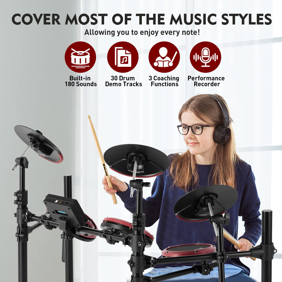 MUSTAR E-Drum-Set, elektronisches Schlagzeug