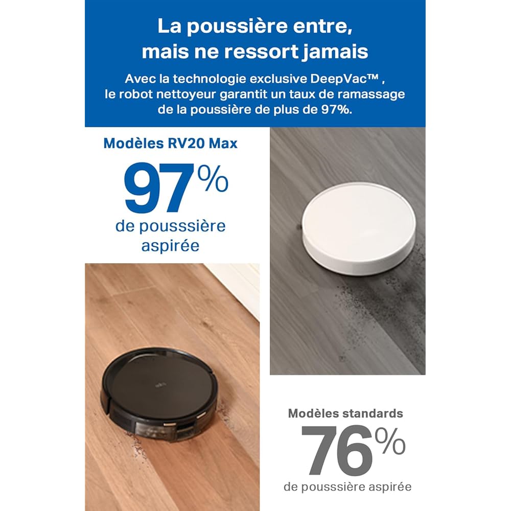 Tapo Aspirateur Robot Laveur 2 en 1 RV20Max Plus, Vidage Automatique, Silencieux Ultra Fin, Ultra puissante de 5300Pa, Navigation LiDAR, Auto-Charge Autonomie 180min, Tapis et Poils d'animaux : Cuisine et Maison