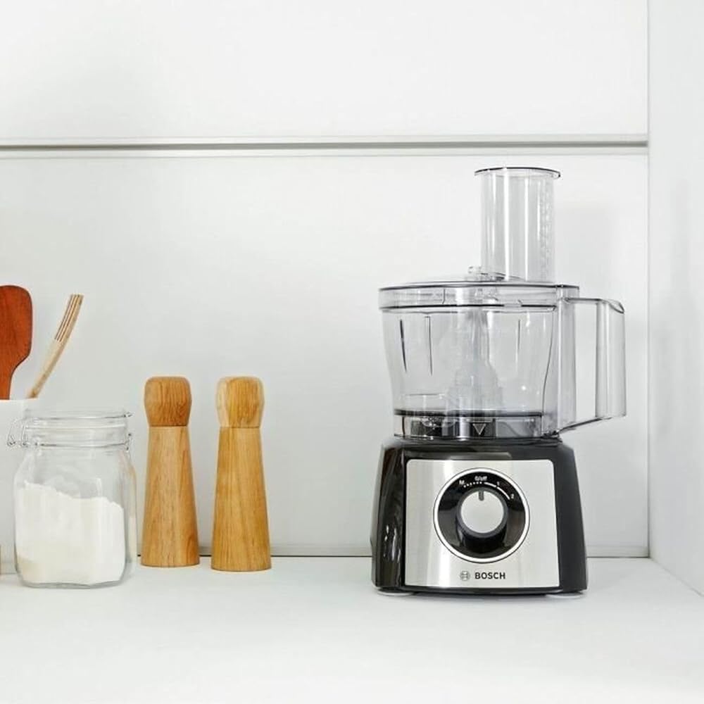 Bosch MultiTalent 3 MCM3501M – Robot de cuisine polyvalent avec plus de 50 fonctions – 800 W – Capacité de 2,3 L – Couleur : Noir/Inox brossé : Cuisine et Maison