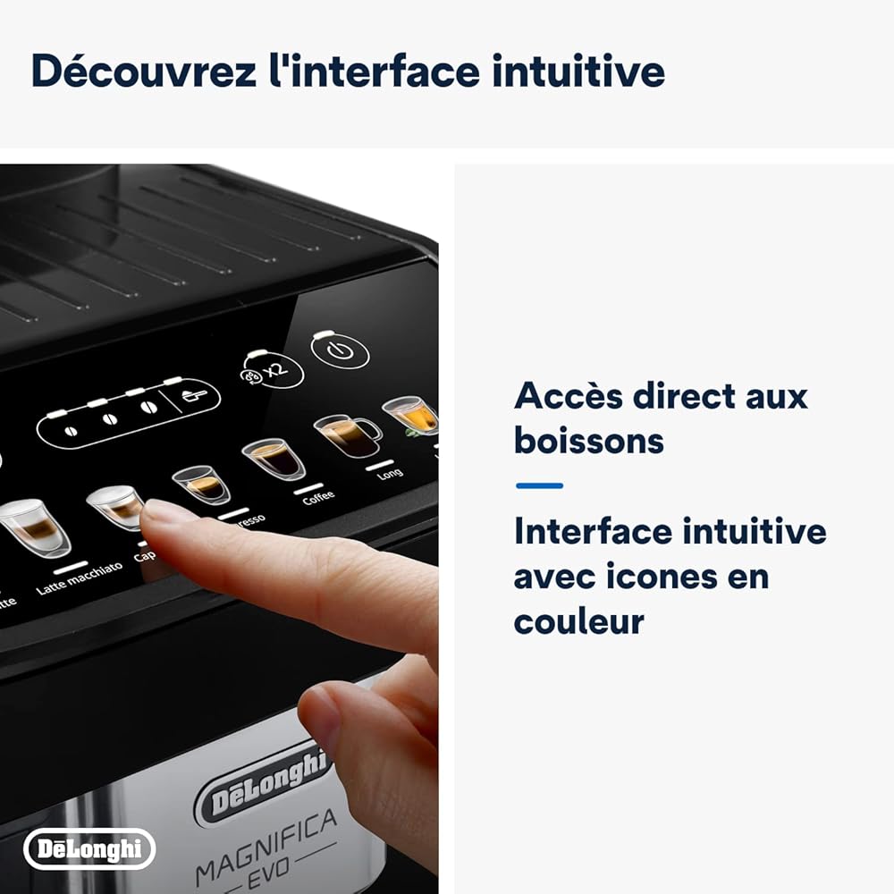 De'Longhi Magnifica Evo Machine a Café Grain ECAM292.81.B, Machine Expresso et Cappucino, 1.8L, 1450W, Noir [Exclusif Amazon] : Cuisine et Maison