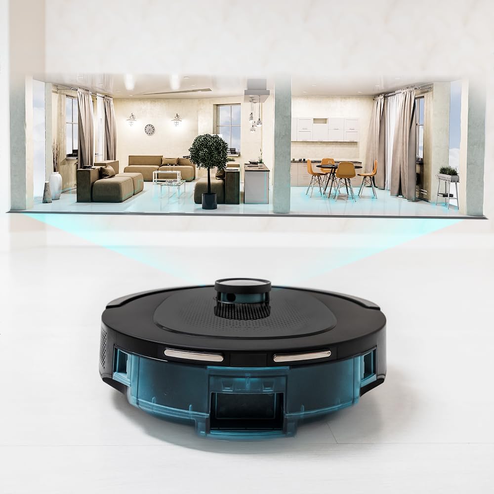 Cecotec Robot Aspirateur Laveur Conga 7490 Ultimate Home X-Treme, 4000 Pa, Aspirateur Robot Navigation Laser, Autonomie 120 Min, Station de Vidange Automatique, Brosse Centrale Multifonction, App : Cuisine et Maison