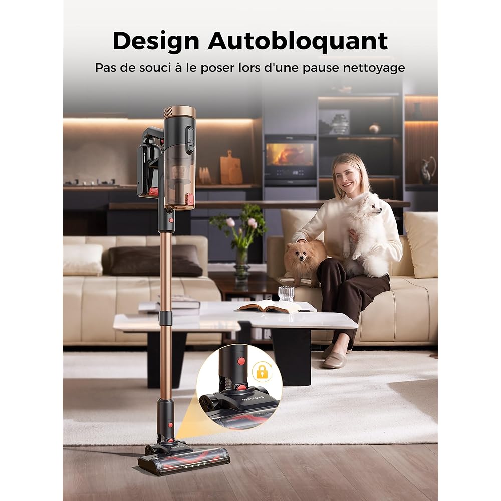 Proscenic P11 Ultra Aspirateur Balai sans Fil,40KPA 450W Aspirateur sans Fil Puissant,LED GreenEye,Brosse Anti-Emmêlement,télescopique Léger Aspirateur Balai pour Tapis Poils Animaux Sol Dur Voiture : Cuisine et Maison
