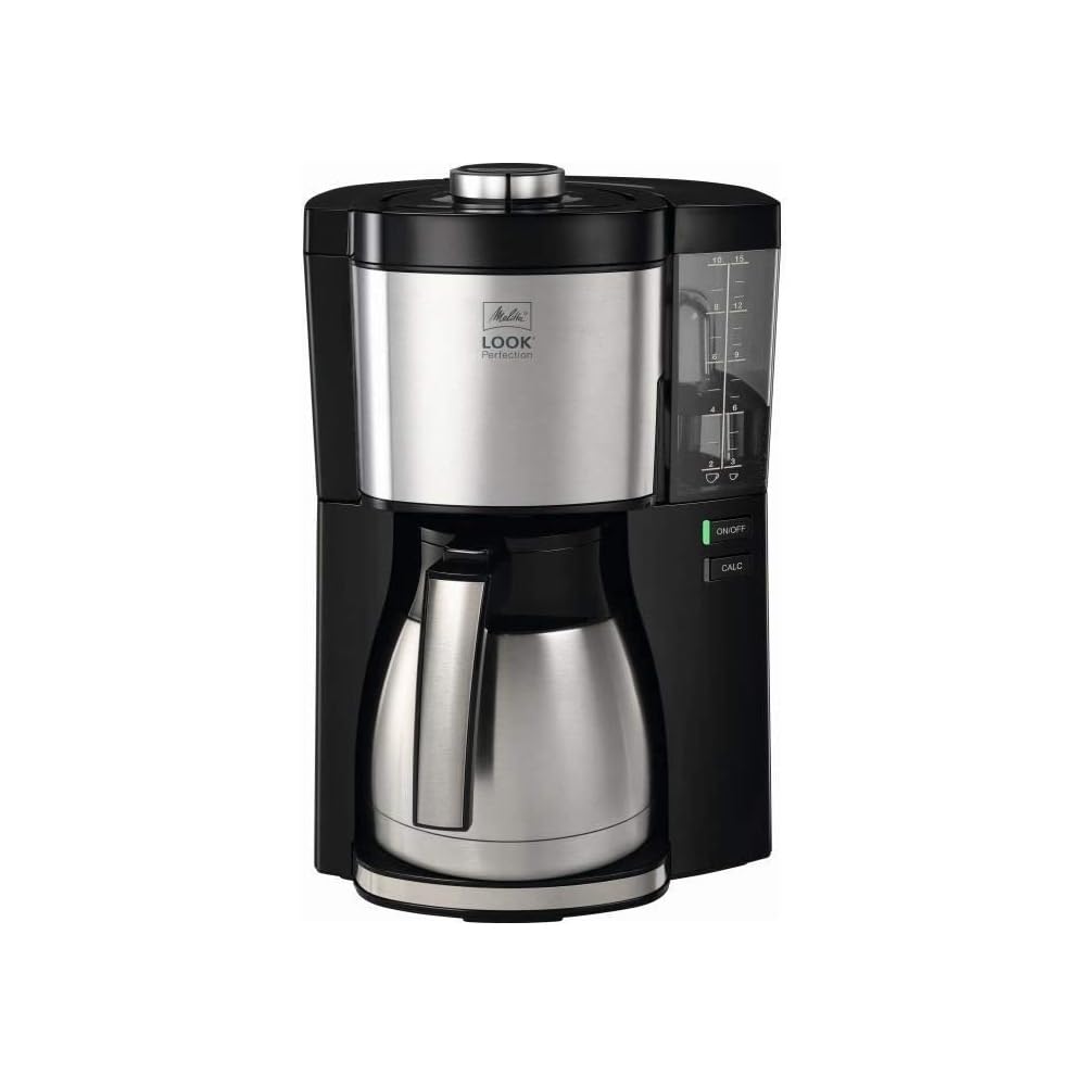 Melitta Cafetière à Filtre Look Therm Perfection Noir/Inox, avec Verseuse Isotherme, Réservoir d'eau amovible et programme de détartrage, Capacité 10-15 tasses, modèle 1025-16 : Cuisine et Maison