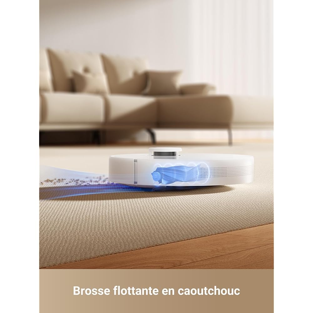 dreame D10 Plus Gen 2 Robot Aspirateur Laveur avec Vidange Automatique Poussière, Stocke jusqu'à 90 Jours de Poussière, Navigation LiDAR, Aspiration 6000Pa Tapis et Poils d'animaux, Batterie 285 Min : Cuisine et Maison
