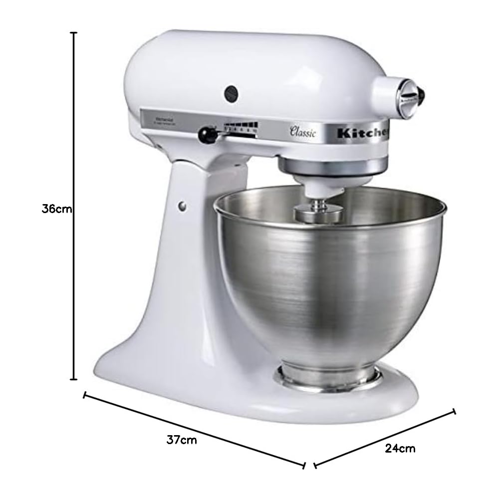 Kitchenaid 5K45SSEWH Série "Classic" Robot Mixeur Multifonctions Blanc : Cuisine et Maison
