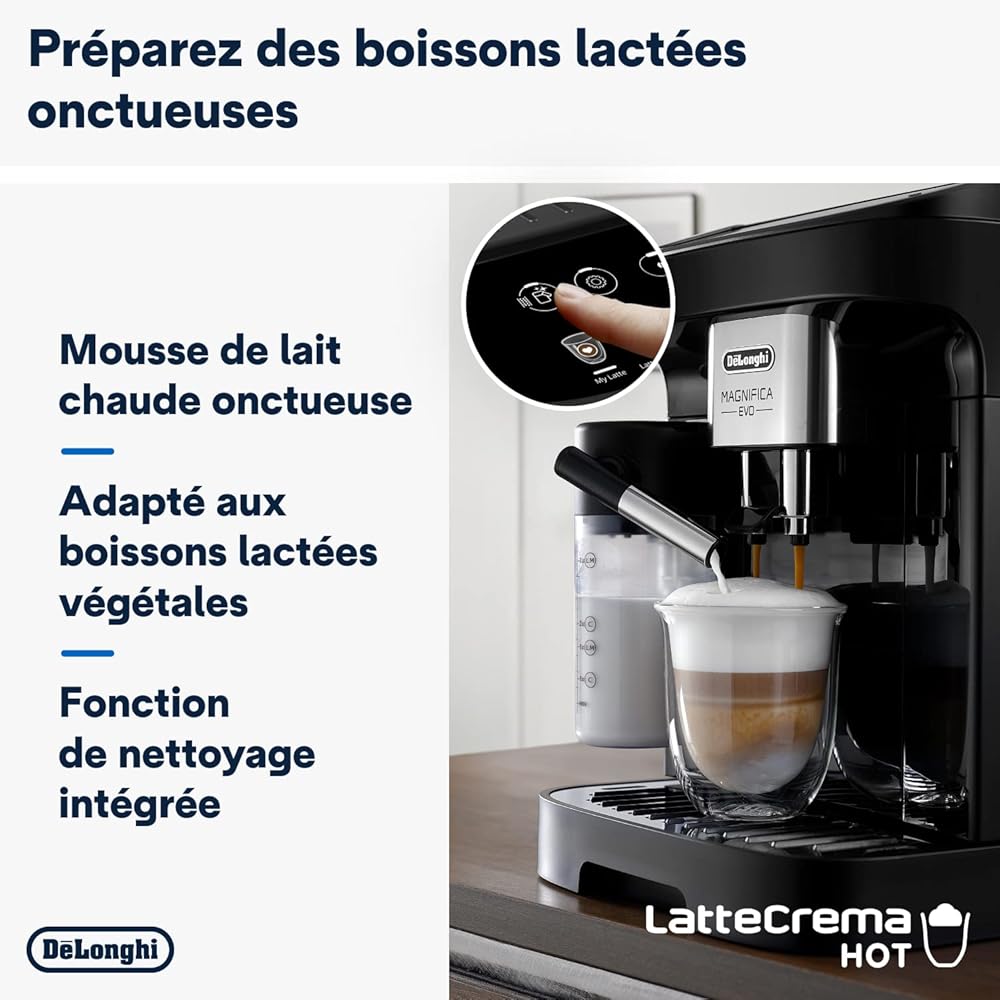 De'Longhi Magnifica Evo Machine a Café Grain ECAM292.81.B, Machine Expresso et Cappucino, 1.8L, 1450W, Noir [Exclusif Amazon] : Cuisine et Maison