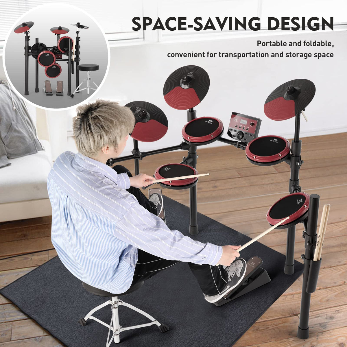 MUSTAR E-Drum-Set, elektronisches Schlagzeug