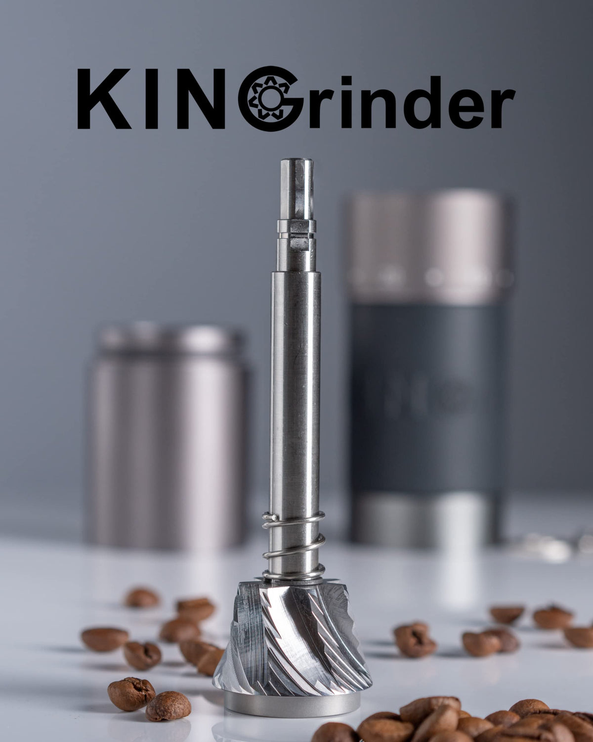 KINGrinder K6 Manuelle Kaffeemühle, Iron Grey, 48mm Edelstahl-Kegelmahlwerk, 35g Kapazität