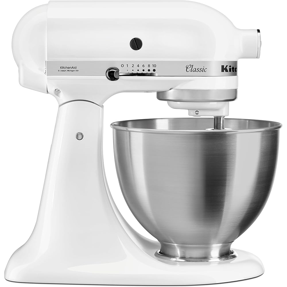 Kitchenaid 5K45SSEWH Série "Classic" Robot Mixeur Multifonctions Blanc : Cuisine et Maison
