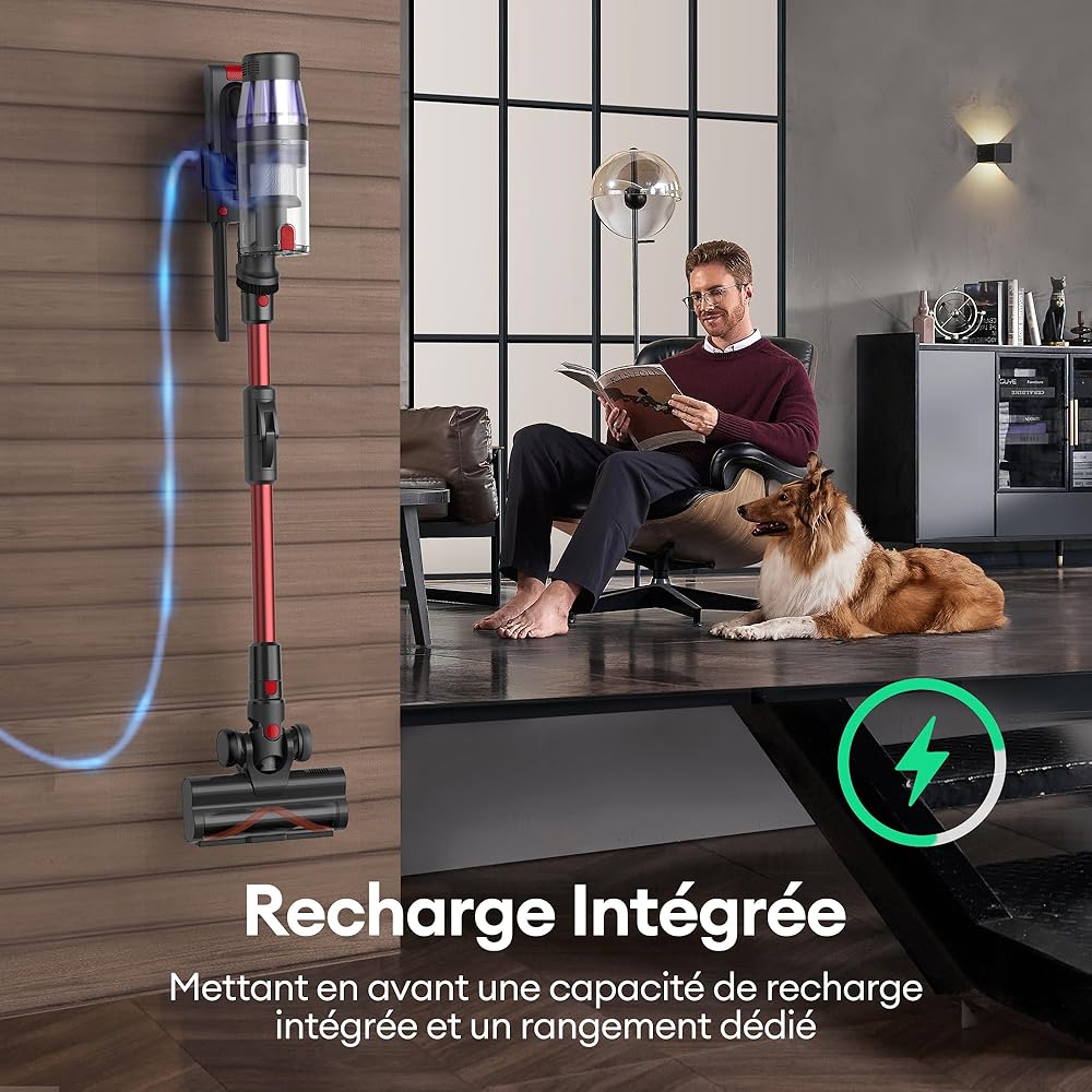 Ultenic U16 Flex Aspirateur Balai sans Fil, 50kPa/60min Aspirateur sans Fil Hyper-Puissant, Technologie GreenEye, Tube Pliable, Brosse Anti-Emmêlement pour Tapis, Poils Animaux, Sol Dur et Voiture : Cuisine et Maison