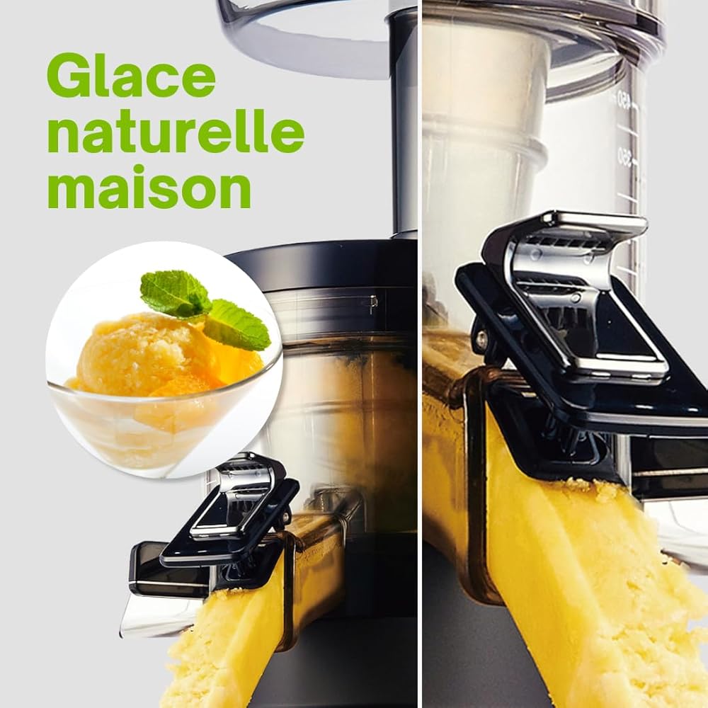 HUROM | Extracteur de jus | Presse à Froid | H-AA | Machine à glaçes | Système silencieux | Entonnoir semi-transparent | 500ml | 150 Watt | Sans BPA | Argent foncé : Cuisine et Maison