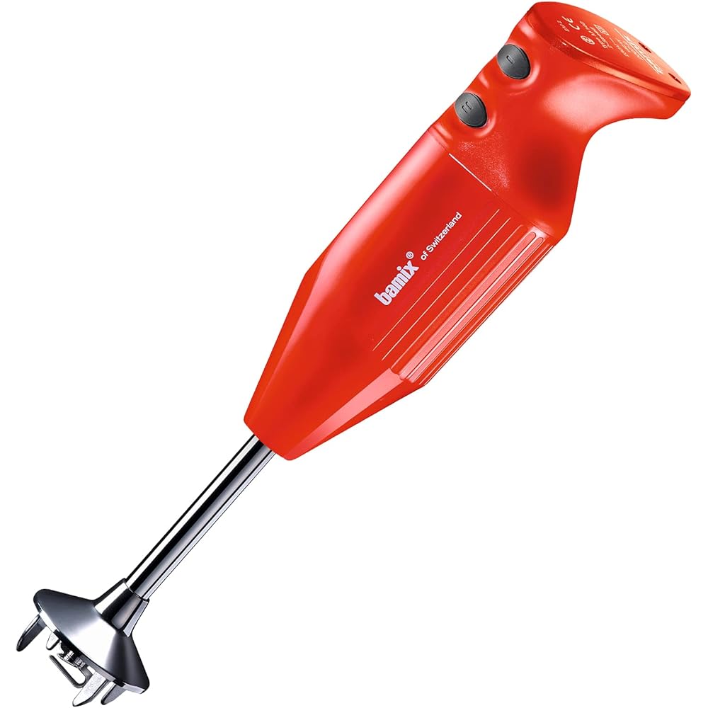 bamix Set avec mixeur plongeant M160 ONE avec couteau étoile en inox, 160 W, 2 vitesses, Fabriqué en Suisse, Rouge : Cuisine et Maison