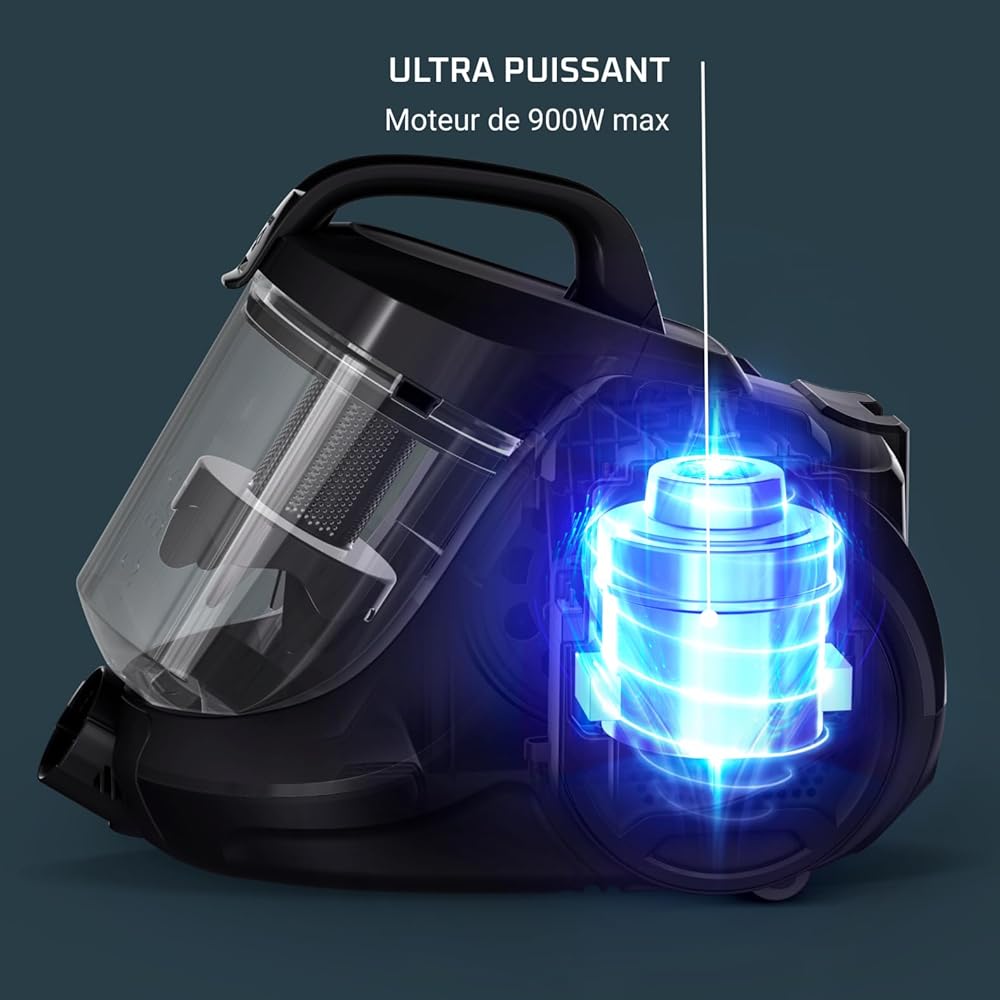 Rowenta Swift Power Cyclonic Aspirateur sans sac, Puissance 900 W max, Compact, Haute filtration, Nombreux accessoires RO2981EA, Bleu, Única : Cuisine et Maison