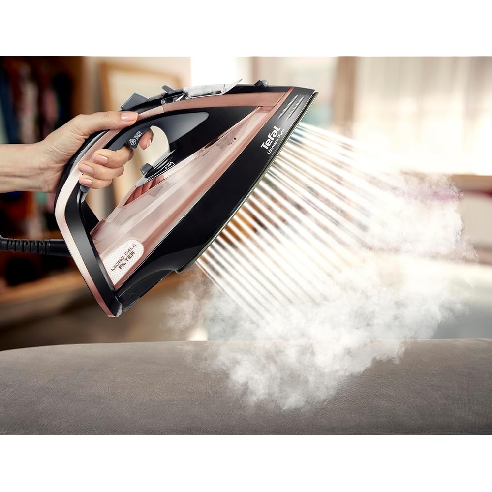Calor Ultimate Pure Fer à repasser vapeur, 3000 W, Filtre Micro Calc, Fonction pressing 260 g/min, Débit vapeur 60 g/min FV9839C0 : Cuisine et Maison