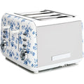 VQ Laura Ashley Grille-Pains 4 Tranches avec Modes de Chauffage, Décongélation et Réchauffage Réglables - Inox Grille Pain Vintage avec un Support de Réchauffage Pour Croissants - China Rose : Cuisine et Maison