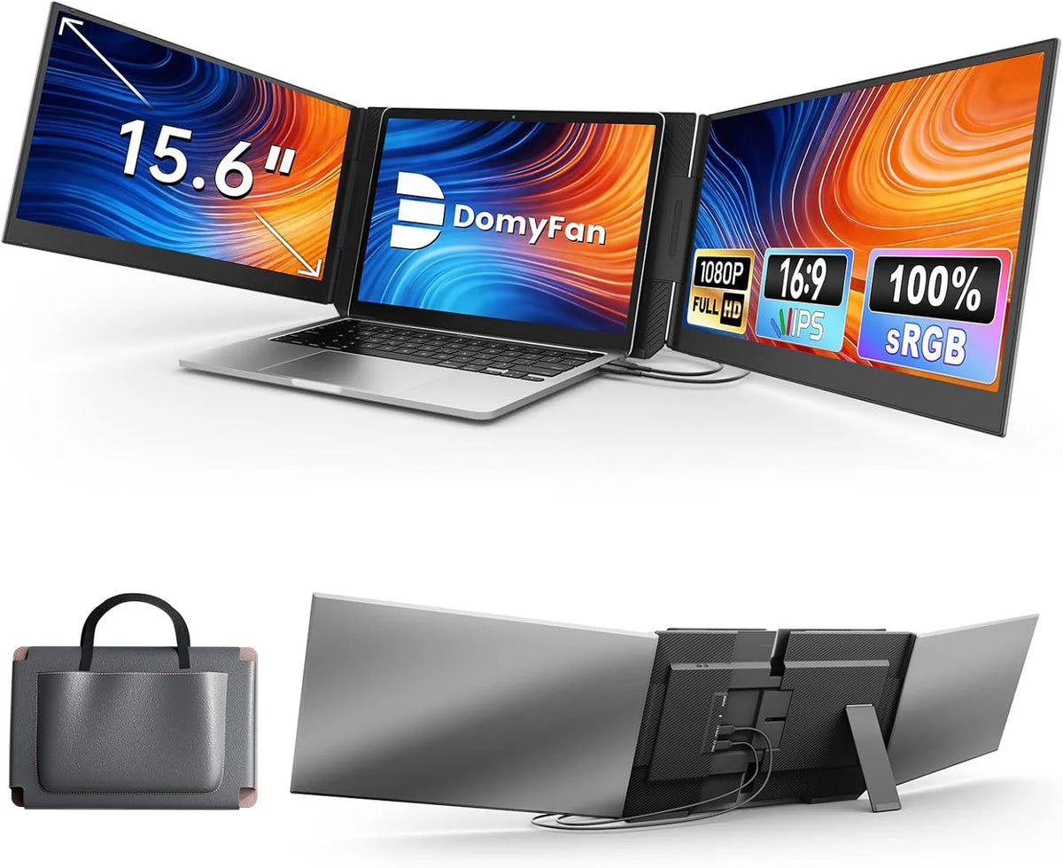 15,6" Extension d’écran pour Ordinateur Portable, Triple écran Portable IPS FHD 1080P Ultra-Fin