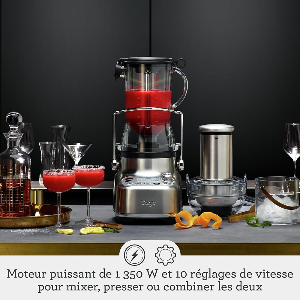 Sage - The 3X Bluicer Pro - Mixeur et Presse-agrumes - Acier Inoxydable Brossé : Cuisine et Maison