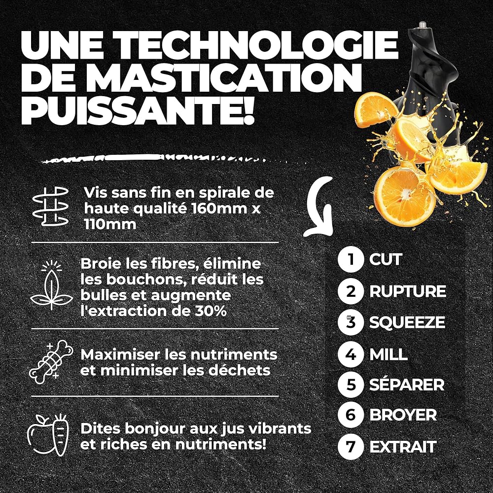 Nebula Red Grande 45RPM Juicer | Extracteur De Jus Pour Fruits Et Légumes | Presse-Agrumes Électrique | Sorbetière Et Machine À Glace : Cuisine et Maison