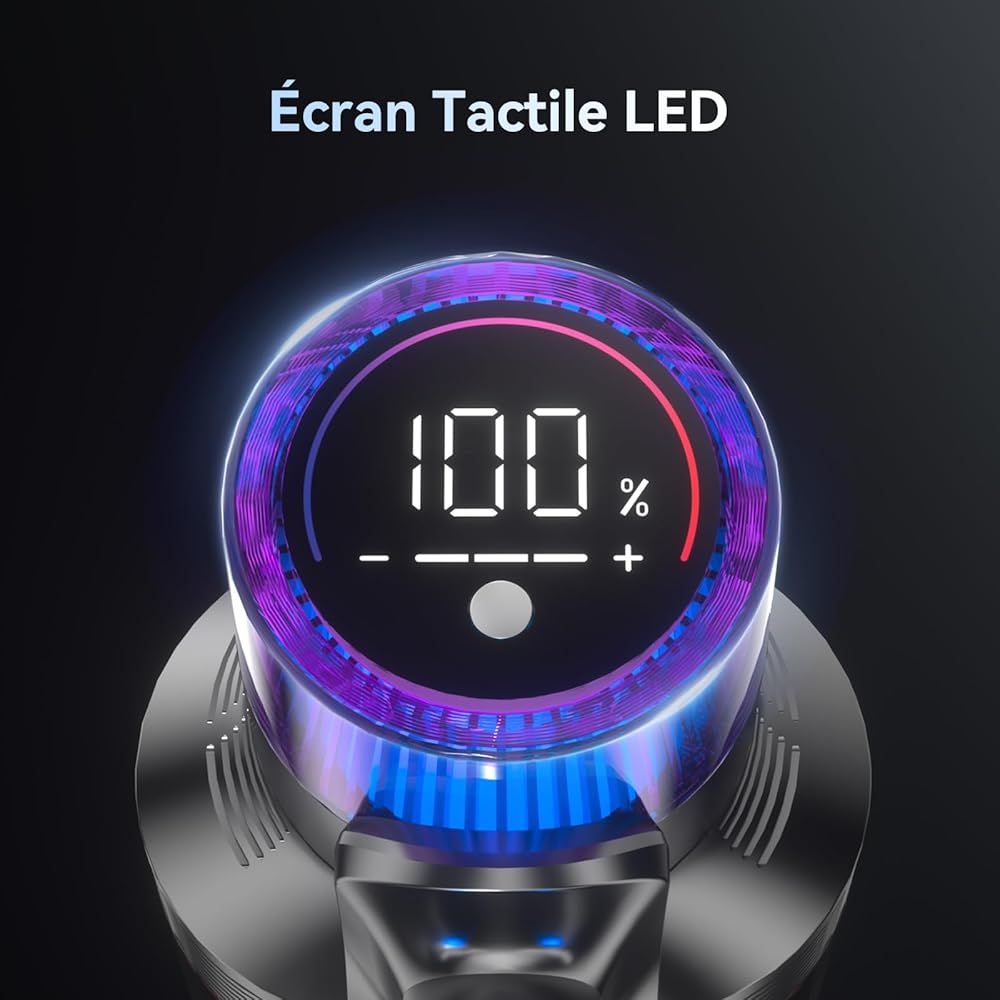 VSTOKY V15 Pro Max Aspirateur Balai sans Fil, 600W/48Kpa/70Mins Aspirateur sans Fil Puissant avec Écran LED, Design à Double Bac Aspi pour Sols Durs Poils d'animaux Tapis : Cuisine et Maison