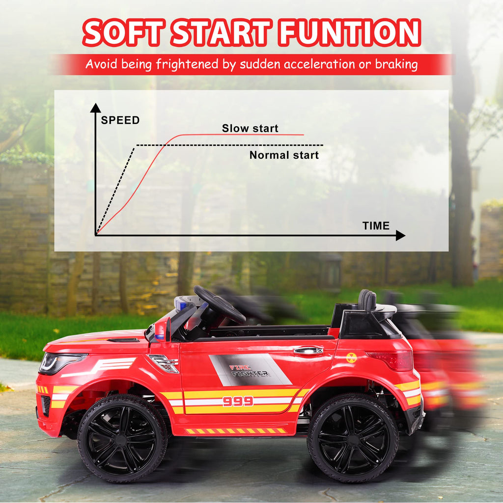 TOBBI Kinder-Elektro-Feuerwehrauto, 12V, mit Fernbedienung