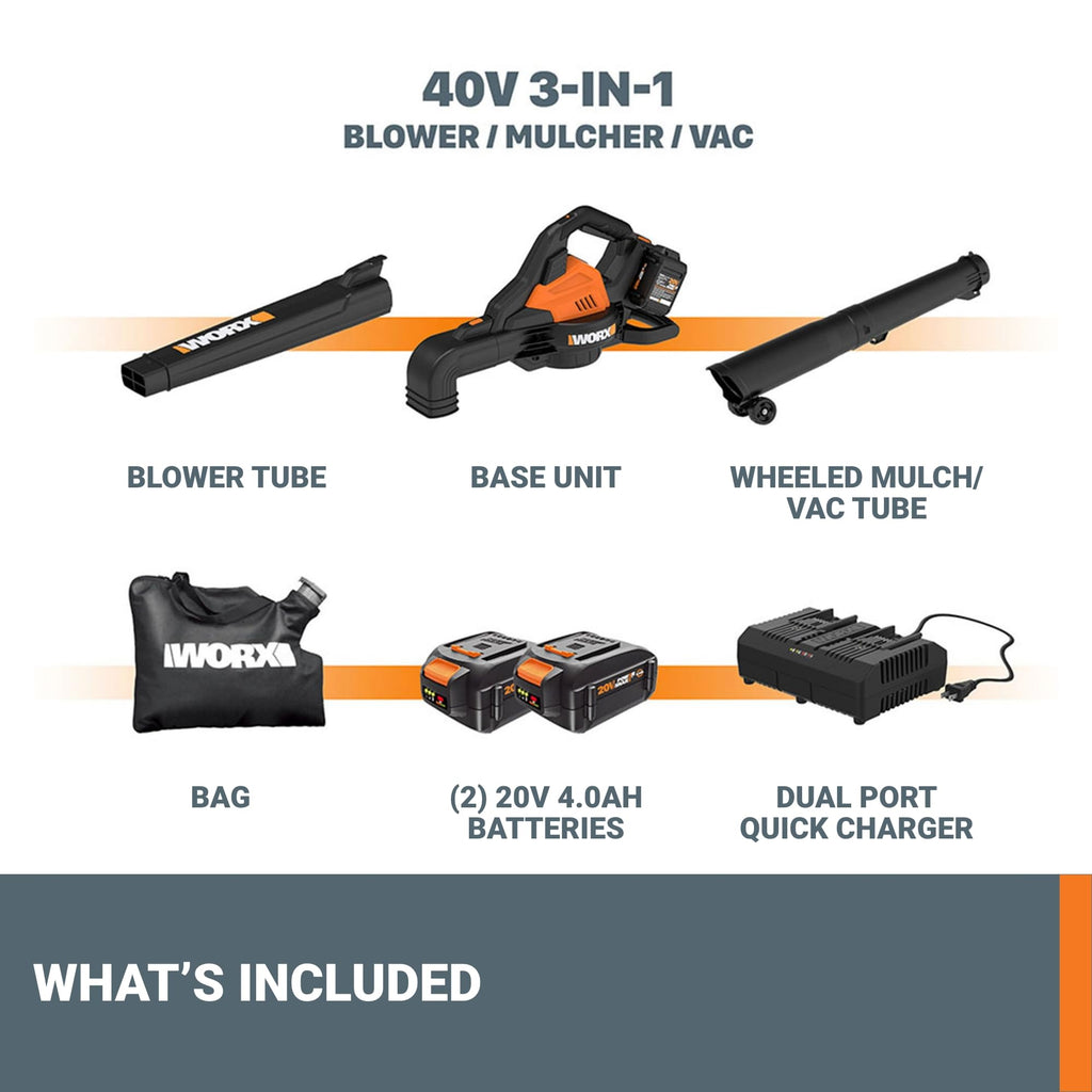 WORX WG583 Cordless Blower Mulcher