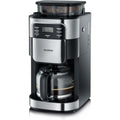 SEVERIN Cafetière avec broyeur intégré 1 000 W, Machine à café programmable avec minuteur, Cafetière filtre avec verseuse en verre d'une contenance de 10 tasses, Noir/Inox, KA 4810 : Cuisine et Maison