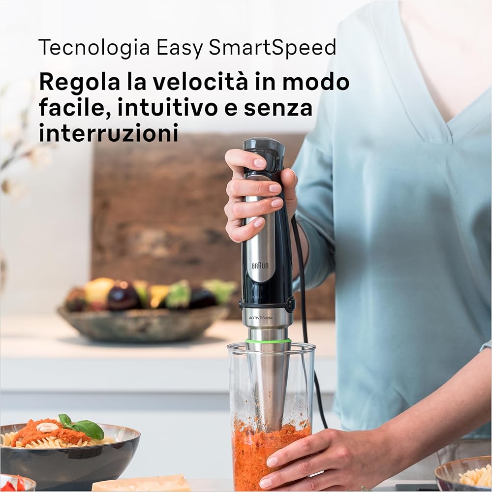 Braun MultiQuick 7 MQ7035X Mixeur Plongeant, Mixeur à Main avec Pied en Acier Inoxydable Amovible avec Technologie ActiveBlade, Inclus Ensemble d'Accessoires 3 Pièces, 1000W, Noir : Cuisine et Maison