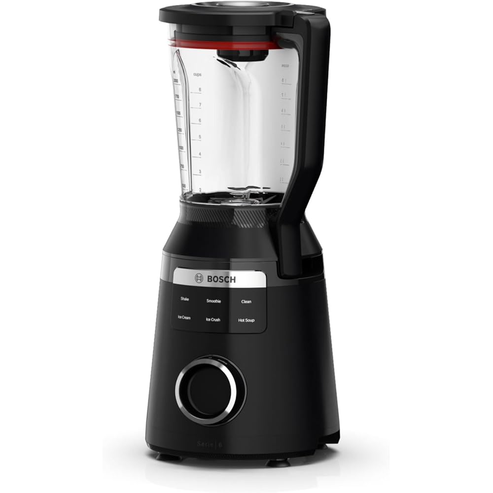 Bosch, VitaPower Série 6, blender haute performance, moteur 1800 watts, vitesse du moteur jusqu'à 45 000 tr/min, 6 programmes automatiques, bol résistant en tritan, noir, MMB6652B : Cuisine et Maison