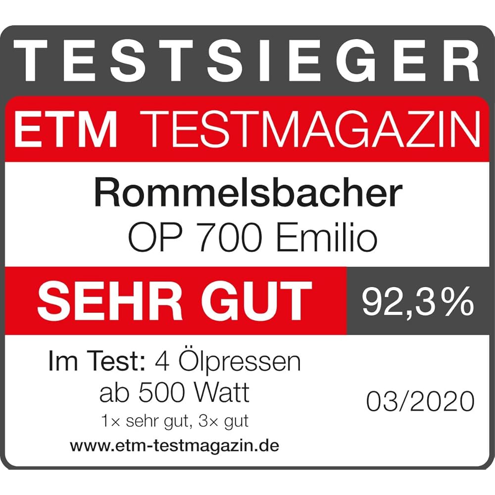 Rommelsbacher OP 700 Emilio Presse à huile électrique : Cuisine et Maison