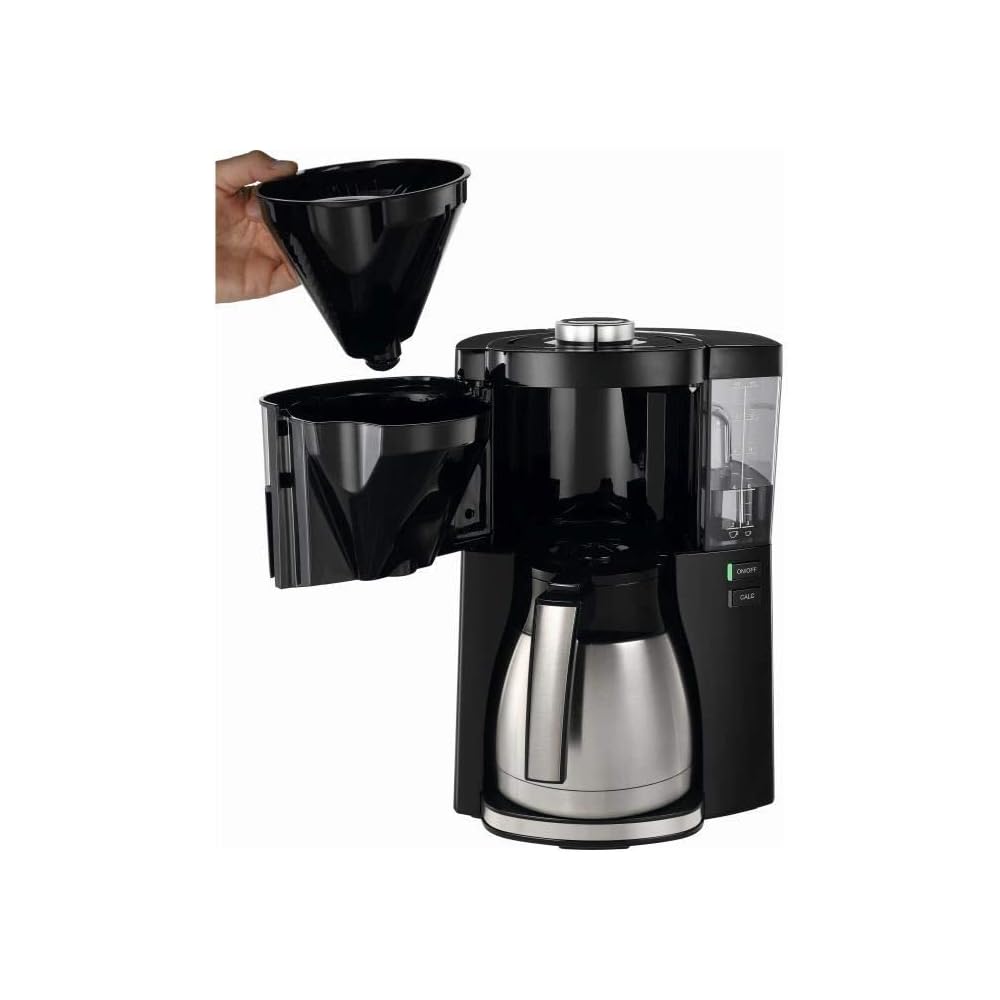 Melitta Cafetière à Filtre Look Therm Perfection Noir/Inox, avec Verseuse Isotherme, Réservoir d'eau amovible et programme de détartrage, Capacité 10-15 tasses, modèle 1025-16 : Cuisine et Maison