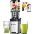 AMZCHEF Extracteur De Jus, Trous D'alimentation Larges De 126 Mm Pour Les Fruits Et Légumes Entiers, Extracteur Jus Lente En Acier Inoxydable Facile À Nettoyer, Grande Vis Sans Fin, Double Filtre : Cuisine et Maison