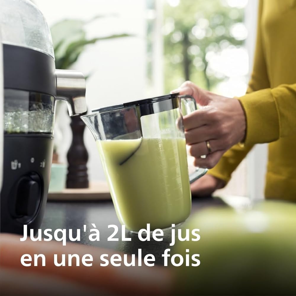 Philips Extracteur de Jus Série 3000 – Cheminée XXL, Technologie FiberBoost, QuickClean, Capacité de 2L, Moteur Puissant de 1100W pour Jus Lisse ou Riche en Pulpe (HR1921/20) : Cuisine et Maison