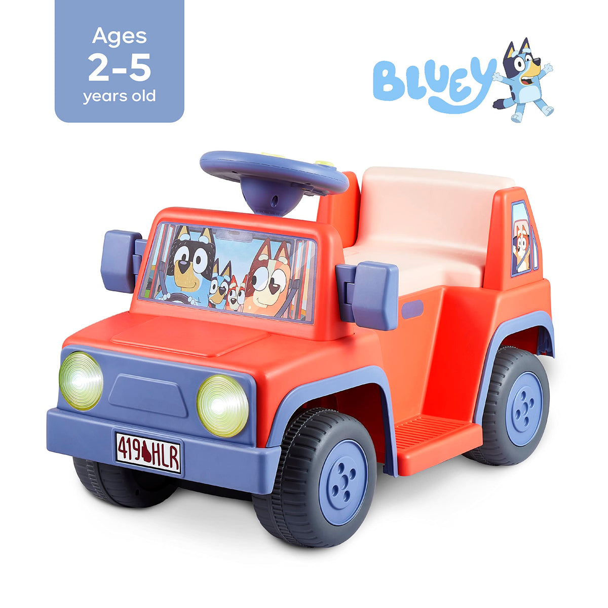 Bluey Rutschauto für Kleinkinder, aufladbar