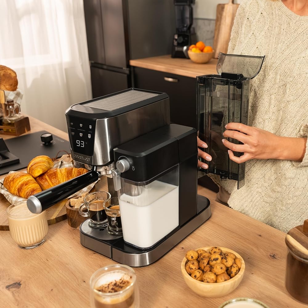 Cecotec Machine a Café Expresso Semi-Automatique Power Espresso 20 Cream. Cafetière Semi-Automatique, 20 Bars, Réservoir À Lait 700 Ml, Système De Chauffage Thermoblock, Pompe Puissante Force Aroma : Cuisine et Maison